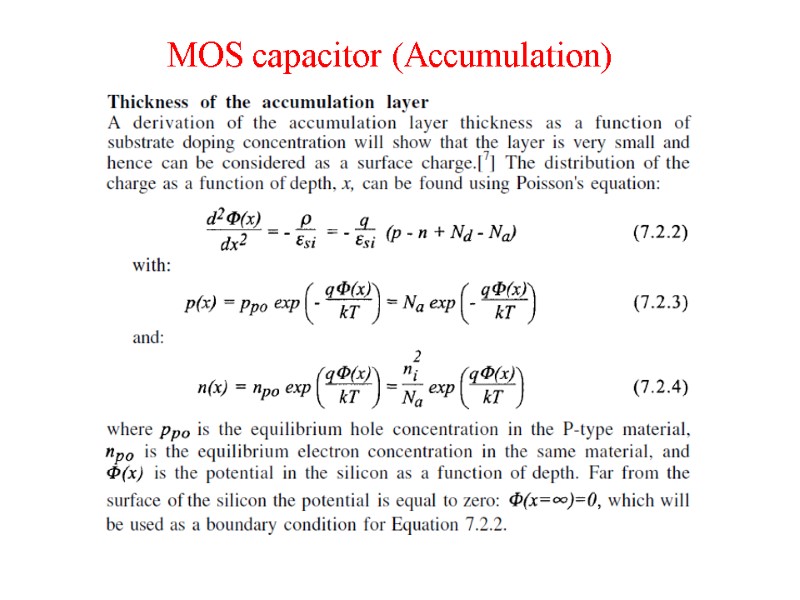 MOS capacitor (Accumulation)